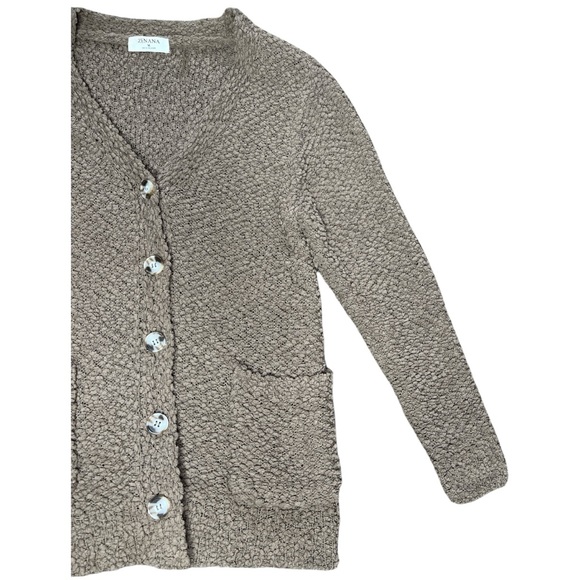 ZENANA OUTFITTERS Popcorn Teddy Button Front Cardigan Mocha Brown Size Medium - Picture 6 of 11